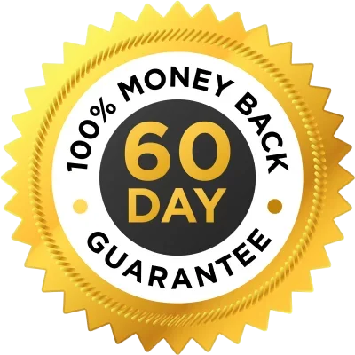 60-day money-back guarantee seal