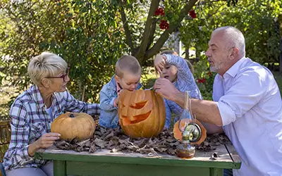 Grandparents and grandchild making memories together