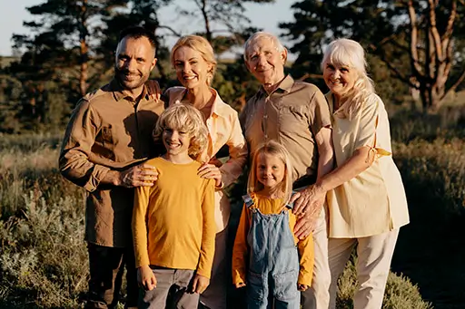 A multi-generational family enjoying a sharper mind and richer life